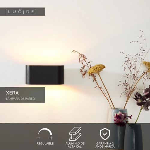 Lucide XERA - Lámpara de pared - 1xG9 - Negro - USP